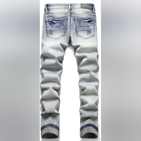 New Men's Designed Unique Street Urbanwear Jeans Multiple Sizes - Picture 3 of 5